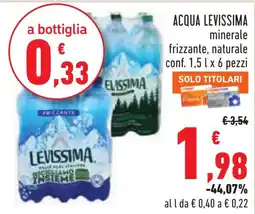 Conad Acqua levissima minerale frizzante naturale offerta