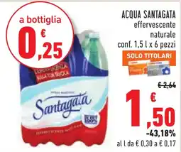 Conad Acqua Santagata effervescente naturale offerta