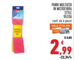 Conad Panni multiuso in microfibra style Vileda offerta