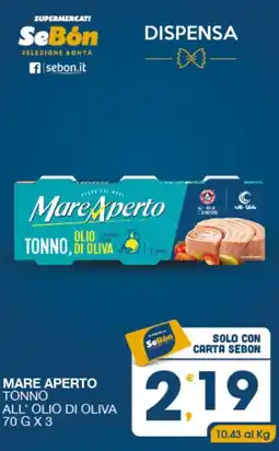 SeBón Supermercati Mare Aperto Tonno all'olio di oliva offerta