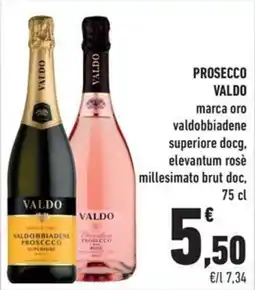 Conad City Prosecco Valdo marca oro valdobbiadene superiore docg, elevantum rosè millesimato brut doc offerta