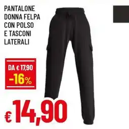 Famila Superstore Pantalone donna felpa con polso e tasconi laterali offerta
