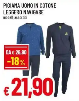 Famila Superstore Pigiama uomo in cotone leggero Navigate offerta