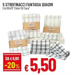 Famila Superstore 5 strofinacci fantasia quadri Colori Di Casa offerta