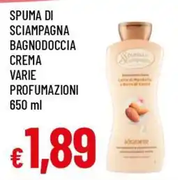 Famila Superstore Spuma di sciampagna bagnodoccia crema offerta
