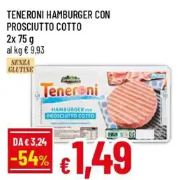Famila Superstore Teneroni hamburger con prosciutto cotto offerta