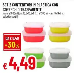 Famila Superstore Set 2 contenitori in plastica con coperchio trasparente offerta