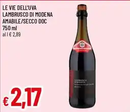 Famila Superstore Le Vie dell'Uva Lambrusco di Modena offerta