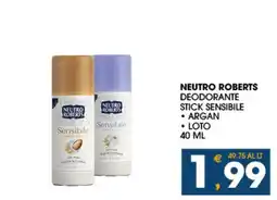 SeBón Supermercati Neutro Roberts deodorante stick sensibile offerta