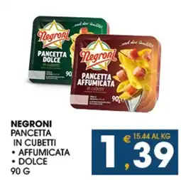 SeBón Supermercati Negroni pancetta in cubetti offerta