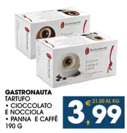 SeBón Supermercati Gastronauta tartufo cioccolato e nocciola panna e caffè offerta