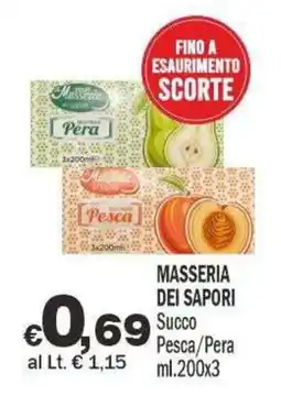 Primo Prezzo Masseria dei Sapori Succo Pesca/Pera offerta