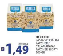 Supermercati Bruscoli De Cecco pasta specialità offerta