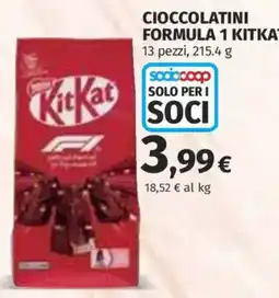 Coop Superstore Cioccolatini Formula 1 KitKat offerta