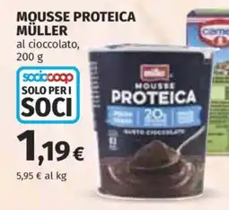 Coop Superstore Mousse proteica Müller al cioccolato offerta