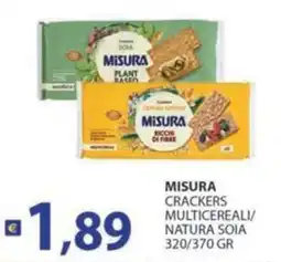 Supermercati Bruscoli Misura crackers multicereali/natura soia offerta