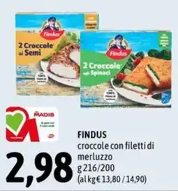Madis Findus crocchette con filetti di merluzzo offerta