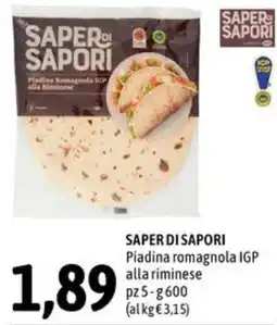 Madis Saper di sapori piadina romagnola igp alla riminese offerta