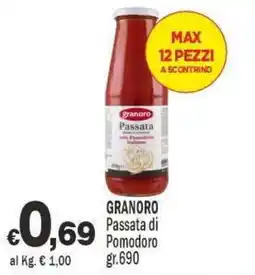 Primo Prezzo Granoro Passata di Pomodoro offerta