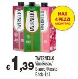 Primo Prezzo Tavernello Vino Rosso/Bianco/Rosato offerta