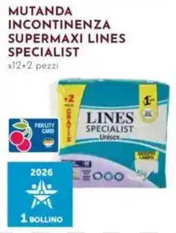 Pan Mutanda incontinenza supermaxi lines specialist offerta