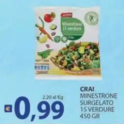 Supermercati Bruscoli Crai minestrone surgelato 15 verdure offerta