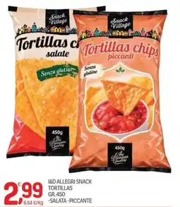 Carni e Affini Supermercati Snack Village Tortillas chips offerta