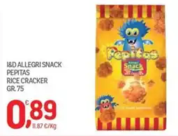 Carni e Affini Supermercati I&D Allegri Snack Pepitas Rice Cracker offerta