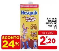 Gran mercato Latte e cacao Nesquik Nestlé offerta