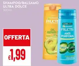 Pan Garnier Fructis shampoo/balsamo ultra dolce offerta