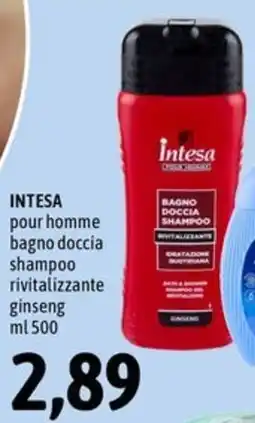 Madis Intesa pour homme bagno doccia shampoo rivitalizzante ginseng offerta