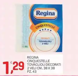 Carni e Affini Supermercati Regina Cinquestelle tovaglioli decorati offerta