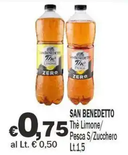 Primo Prezzo San Benedetto Thè Limone/Pesca S/Zucchero offerta