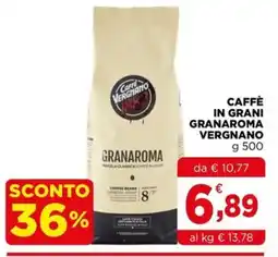 Gran mercato Caffè in grani Granaroma Vergnano offerta