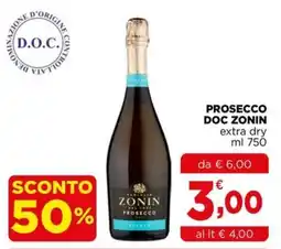 Gran mercato Prosecco DOC Zonin extra dry offerta