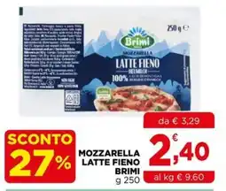 Gran mercato Mozzarella latte fieno Brimi offerta