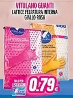 Vitulano Drugstore Vitulano guanti lattice felpatura interna giallo-rosa offerta