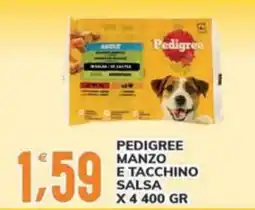 Supermercati Bruscoli Pedigree manzo e tacchino salsa offerta