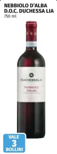 Coop Superstore Nebbiolo d'Alba Duchessa Lia offerta
