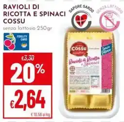 Pan Ravioli di ricotta e spinaci Cossu offerta