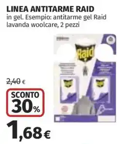 Coop Superstore antitarme gel Raid lavanda woolcare offerta