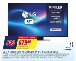 Trony LG TV QNED EVO AI MINILED 4K 55" offerta