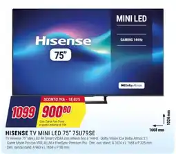 Trony Hisense TV Mini LED 75" offerta