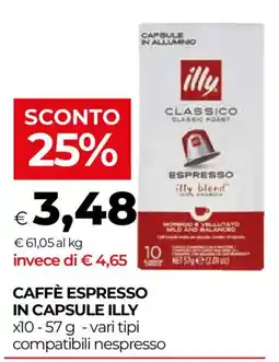 Unicoop Caffè espresso in capsule illy offerta