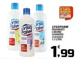 SpesaPiù Supermercati Lysoform pavimenti offerta