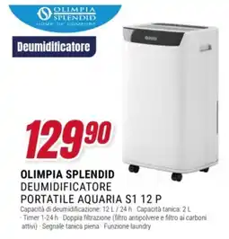 Trony Olimpia Splendid deumidificatore portatile aquaria s1 12 p offerta