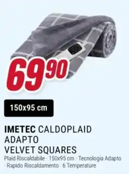 Trony Imetec CaldoPlaid Adapto Velvet Squares offerta