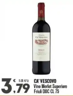 Punto é market Ca' Vescovo Vino Merlot Superiore offerta