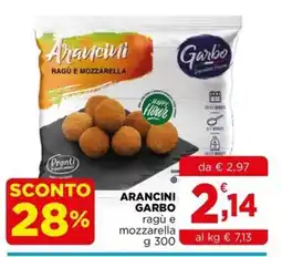 Gran mercato Arancini Garbo ragù e mozzarella offerta