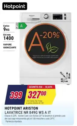 Trony Hotpoint Ariston Lavatrice Nr 849g ws a it offerta